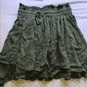 Army Green Flowy Skirt